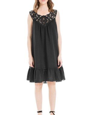 Crochet Yoke Halter Midi Dress NWT